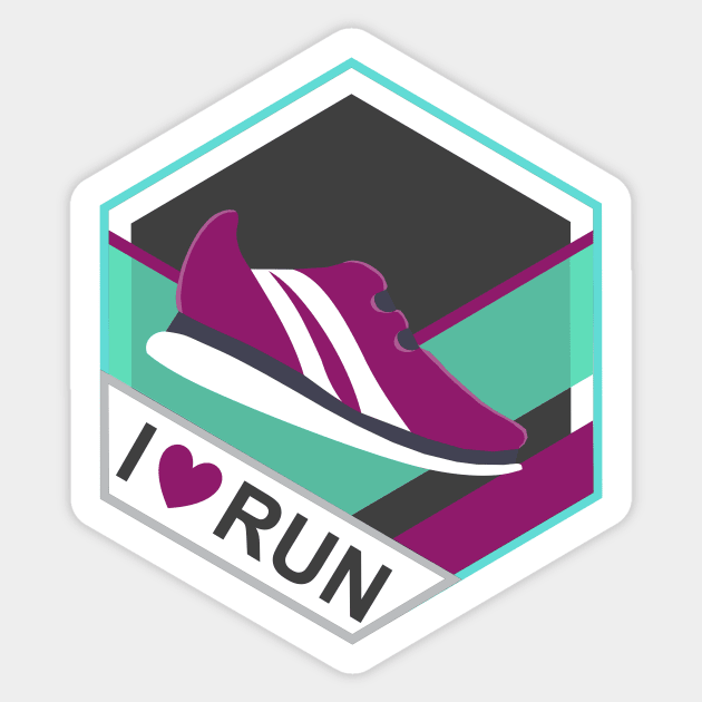 I love to run - Running Lovers Sticker by alexandre-arts